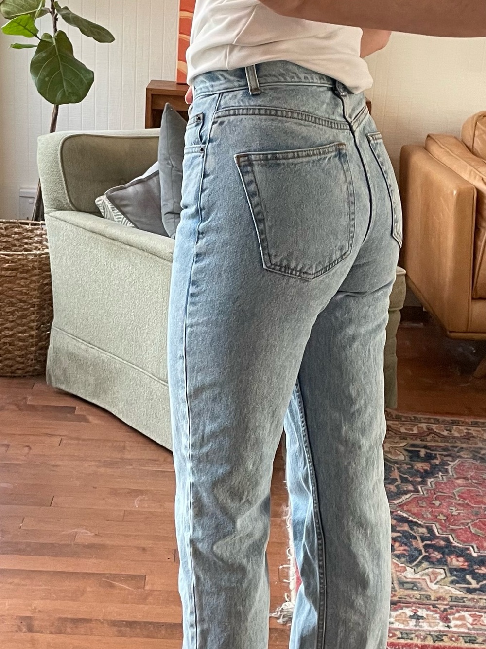 ASOS Light Blue Straight-Leg Jeans 100% Cotton - Picture 4 of 8